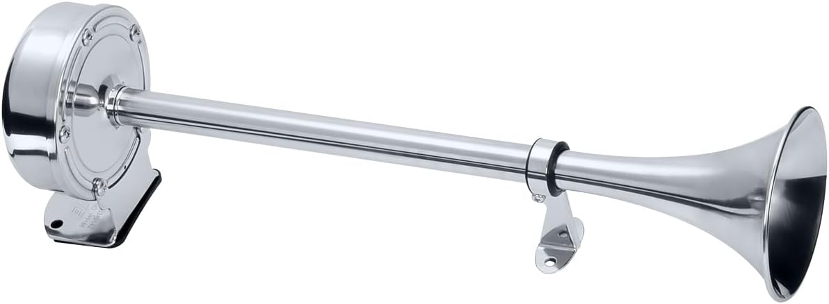 Ongaro Deluxe SS Single Trumpet Horn - 12V