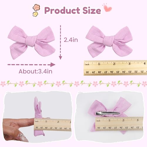 Image of CELLOT 40 Pieces Girls Hair Bows Linen Fabric Bows Alligator Clips Hair Accessories for Little Girls Toddlers Kids and Teens | Light weight & Soft No-Slip Easy to Use Back to School Great Cute Bows for Little Girls