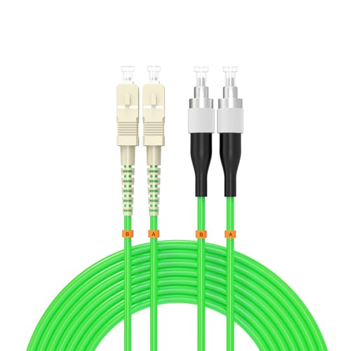 Buacoz om5 sc to fc Fiber Patch Cable 100Meters/328ft 40Gb/100GB/Gigabit multimode Duplex Jumper UPC MMF 50/125μm LSZH Fiber Optic Cord