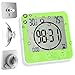 Waterproof Bathroom Clock and Timer for Shower, Digital Water Resistant Shower Alarm Clocks with Suction Cup, Water Proof Bathroom Hanging Wall Clock Humidity Temperature Meter, Touch Screen (Green)