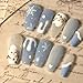 ZIIVIEVS Christmas nail art handcrafted wearing armor, blue snowman fresh and cute, detachable phototherapy nail patch 10pcs (Size : L)