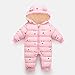 Baby Winter Coat Snow Suit Fashion Print Hooded Zipper Quilted Padded Warm Snowsuit Toddler Outdoor (Pink, 12-18 Months)