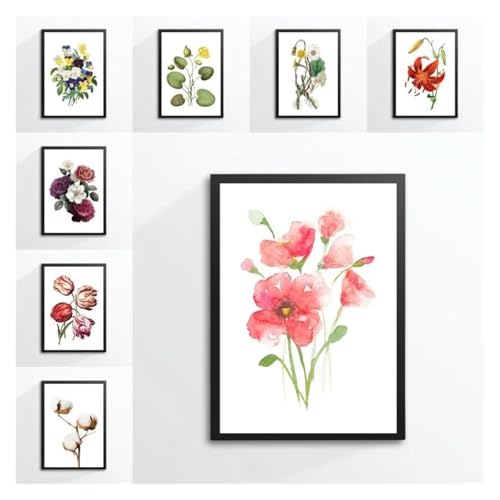Affiche plante fleur vintage pour salon cocooning | Tableau nature