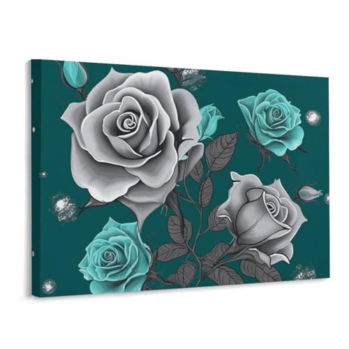 Toile murale de roses grises 40x30 cm pour raviver un mur blanc triste