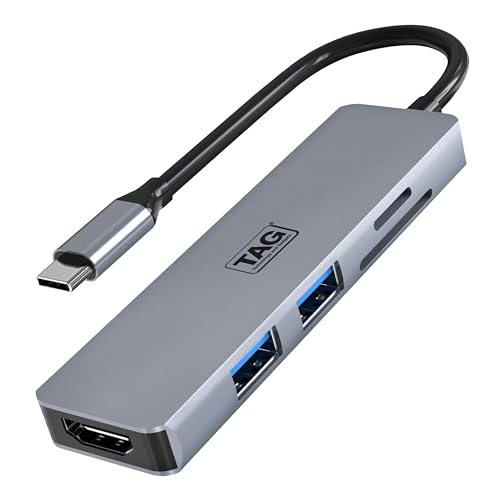 TAG USB-C Hub Dock 5-in-1 with 4K 30HZ HDCP Compliant, Aluminium Type C Adapter with 4K HDMI Port, 2 X USB 3.0 Port, 5Gbps Transfer Speed, TF/SD Card Reader, Mac and Windows USB-C Devices (B0DBVFB89Y) Amazon Price History, Amazon Price Tracker