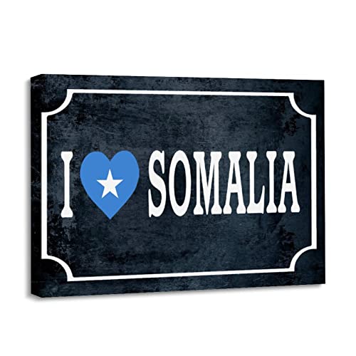 Toile drapeau de la Somalie murale pour salon ou bureau ambiance chaleureuse