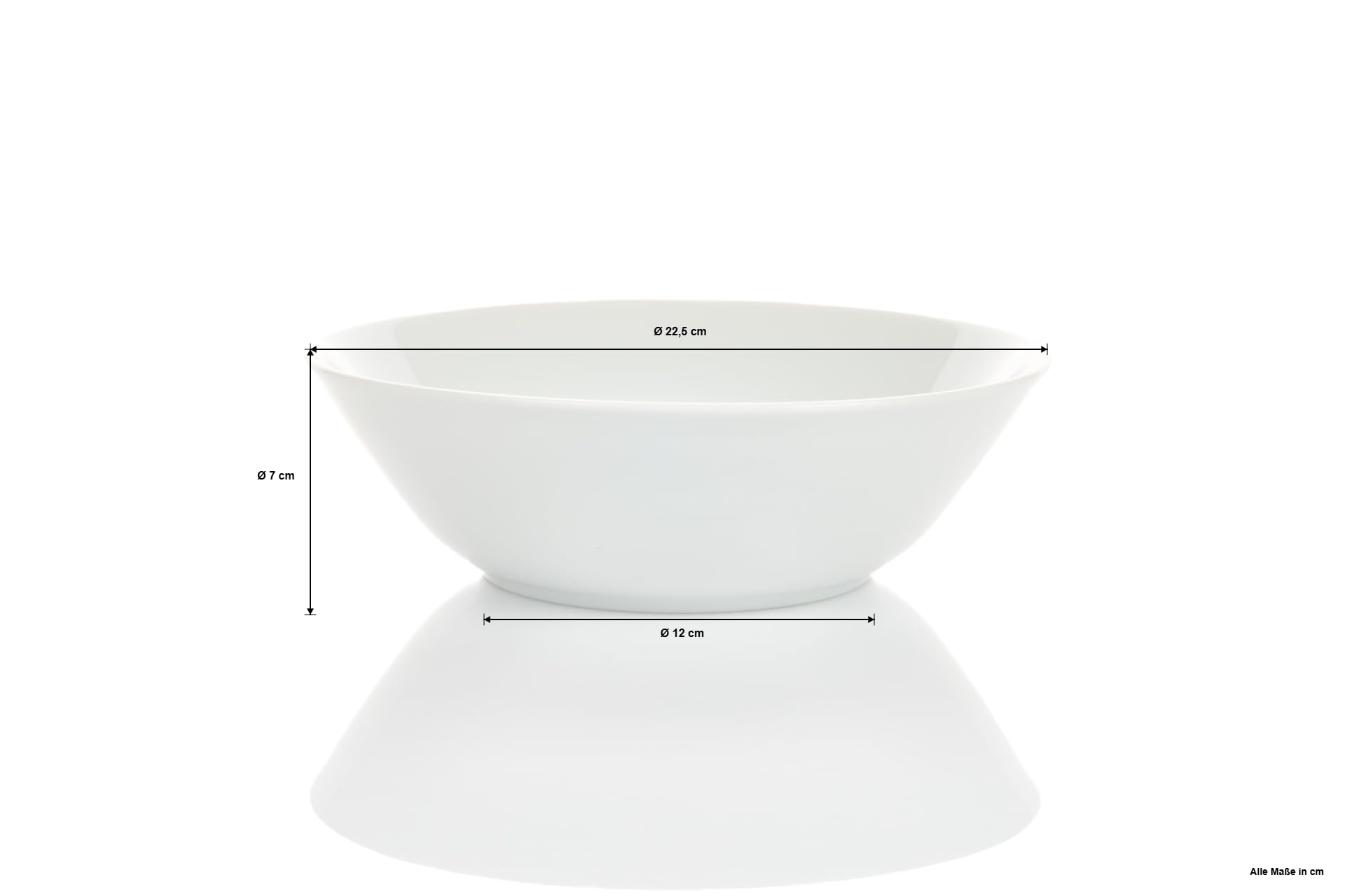 Heike Weiss Schalen 22,5cm Set 2-teilig, Servier-,Beilagenschalen Porzellan | klassische Servierschalen, für alle Arten von Beilagen auf dem gedeckten Tisch, formschön, langlebig und wiederverwendbar