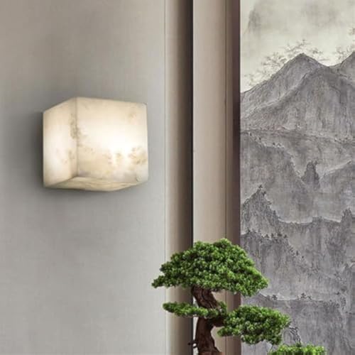 Lámpara de pared de bloque cúbico de mármol nórdico para pasillo moderno 4