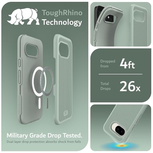 Image of TUDIA MergeGrip Magsafe Compatible for Google Pixel 9a Case - Green Lily
