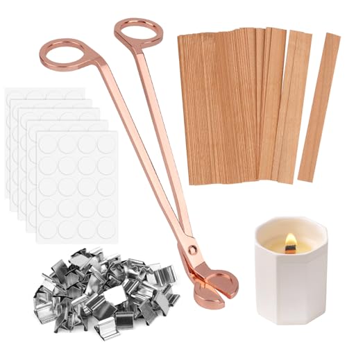 60 Stück Kerzendocht aus Holz, 60 Stück 0,5mm Metallbasis, 13 x...