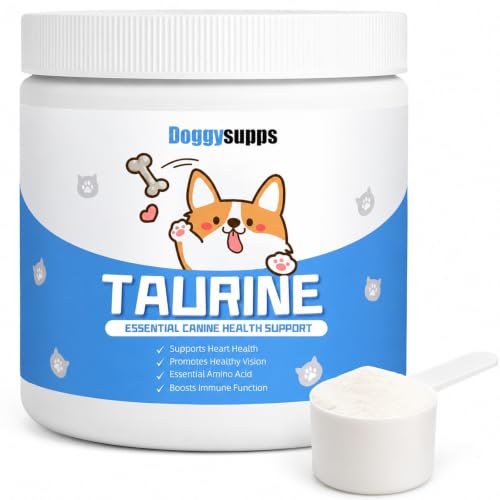 Doggy Supps Taurine - Taurine Supplement for Dogs - Immune Support Boost Energy & Vitality Skin & Coat Health for Heart Vision & Daily Wellness - 200 Grams(1pc)