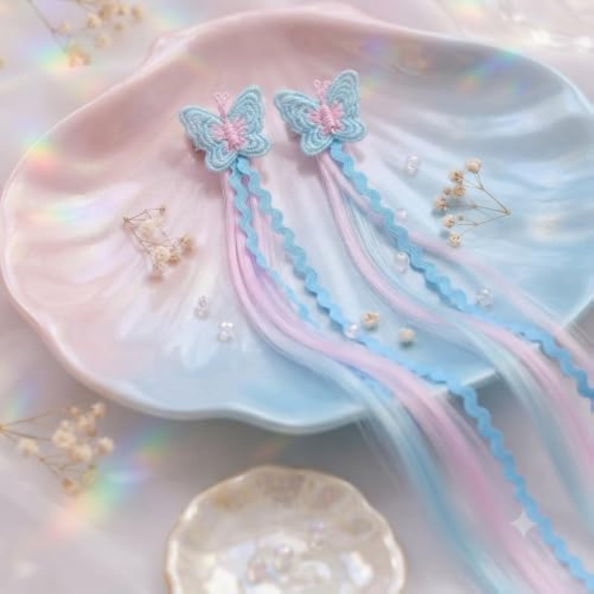 Colorful Curly Hair Extensions with Cute Unicorn Clips