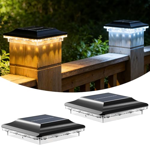 Solar Post Lights Garden with 16LEDs Fence Post Caps for 4×4 3.5×3.5 inch