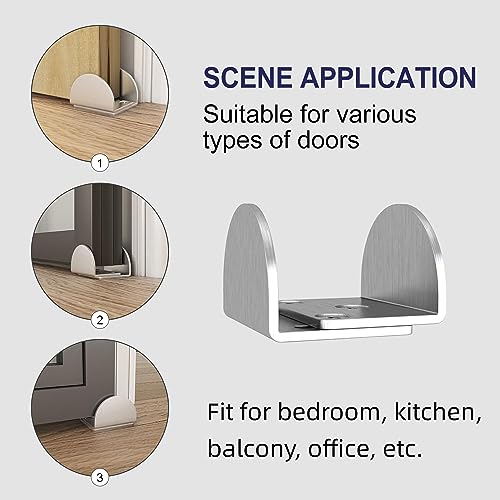 JUBEST Sliding Barn Door Floor Guide, Floor Mounted Bottom Guide, U Shape, Stainless Steel, for Door Thick 1-7/16" - 1-13/16", 2 Pack by JUBEST - Image 2
