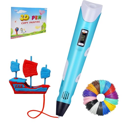 3D Pen for Kids 3D Printing Pen Stylo 3D Doodler Pen 3D Drawing Pen 3D Writing Pen Fun Toys Gift for Kids Include 12 Colors PLA Filament Refills with Charger