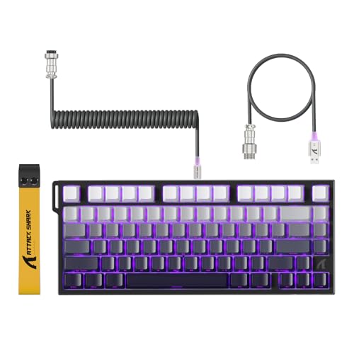 ATTACK SHARK R82 Wired 75% Gaming Keyboard Magnetic Switch + C01ULTRA LED Cable Ultra Precision 0.005mm RT RGB QWERTY Sound Absorption (Moonlit Night)