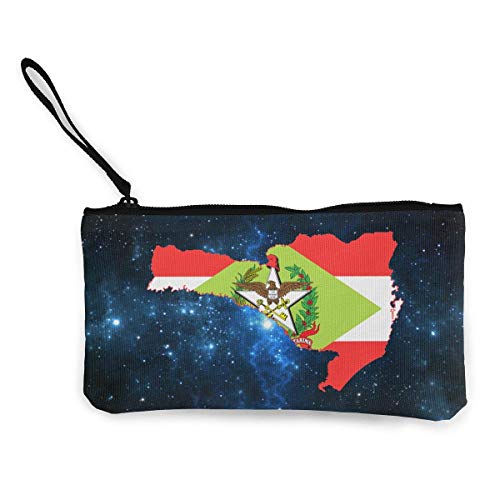 Preisvergleich Produktbild Gpedadf13 Unisex Santa Catarina Flagge Frauen Mädchen Retro Leinwand Münz Geldbörse Reißverschluss Tasche Brieftasche Make-up Tasche Bleistift Tasche