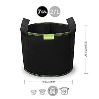 Mactoou Pflanzsack für Tomaten, 5 Stück 27 L Stofftöpfe Mit Griffen für Gemüse und Pflanzen - 7 Gallonen – Ansicht 2