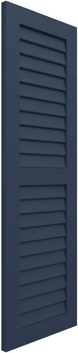 12"W x 67"H EnduraCore Composite Two Equal Louver Shutters, Starless Night Blue (Per Pair - Hardware Not Included)