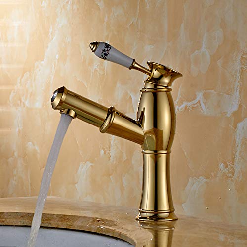 Waschtischarmaturen Waschtischarmaturen Chrom/Gold Messing Wasserhahn Heiß Kalt Ausziehbare Armaturen Standmixer Badarmatur Wc-Mischbatterie