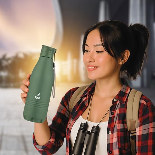 Image of FLAIR Champ DX 1100 ml Stainless Steel Water Bottle - Green | BIS Certified & ISI Marked | SS 304 Food Grade | Fridge Bottle, Durable & Reusable Bottle for Office, Gym & Travel