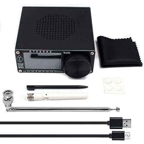 ATS25X2 Si4732 WIFI Vollband-FunkempfäNger DSP-EmpfäNger FM LW MW SW SSB KurzwellenempfäNger mit 2,4-Zoll-Farb-Touchscreen-AluminiumlegierungsgehäUse Vollband-Radioempfänger,Typ-C-Ladeschnittstelle Cover