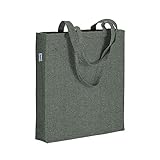 Artexia Bolsa de tela ecológica Shopper algodón reciclado The Tote Bag resistente ideal como bolsa de compras y porta objetos diarios pero también como bolsas de tela para pintar, Xverde, 42x38x8cm
