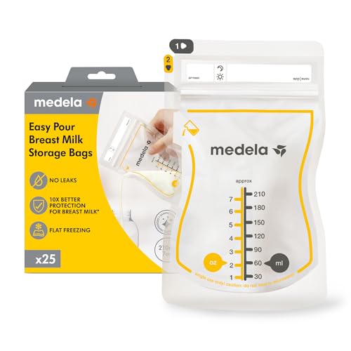 Medela Easy Pour Breast Milk Storage Bags 25 Pcs Leakproof Freezer Safe Bags