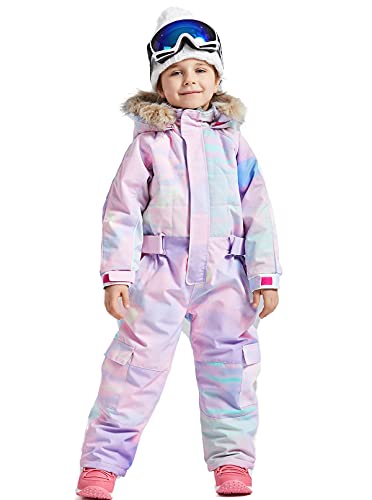 Image of Kids Girls Boys Waterproof Colorful One Piece Snowsuits Coveralls Ski Suits Jackets Winter Jumpsuits