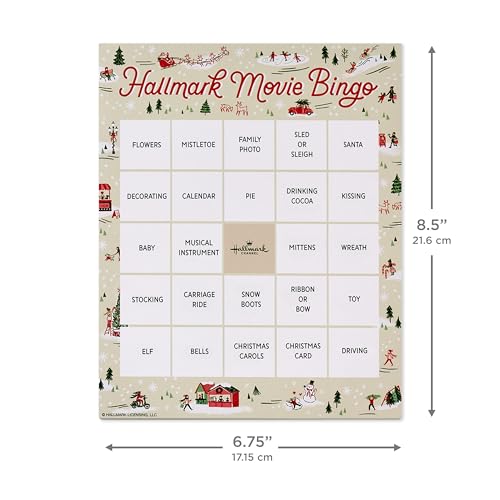 Tablero de Bingo Navideño de Películas del Canal Hallmark (6 diseños, 102 hojas), regalo para fanáticos miniatura 3
