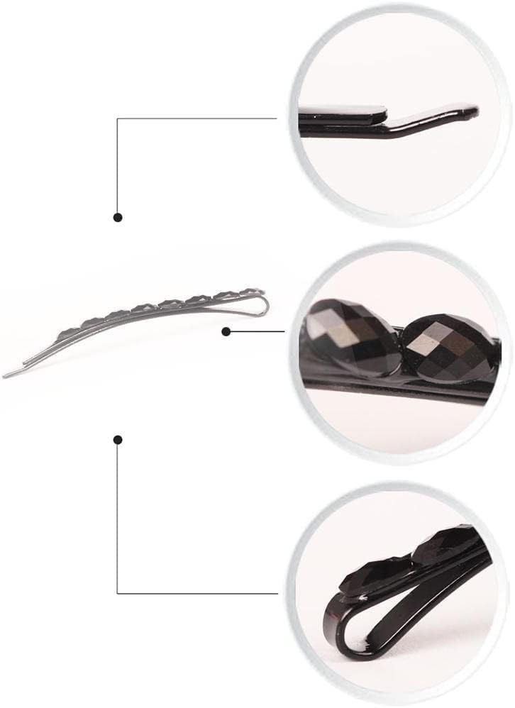Miniatura 2 de 4 pasadores de diamantes de imitación negros, horquilla de pelo brillante, horquilla de cristal de diamante, horquilla, decoración brillante para el