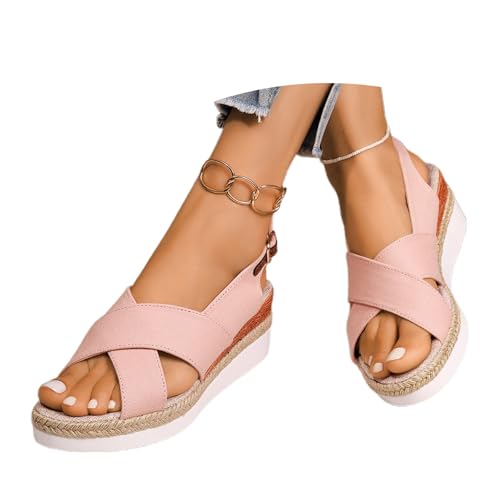 Nu-pieds femme pour plage et piscine avec baskets compensées confort