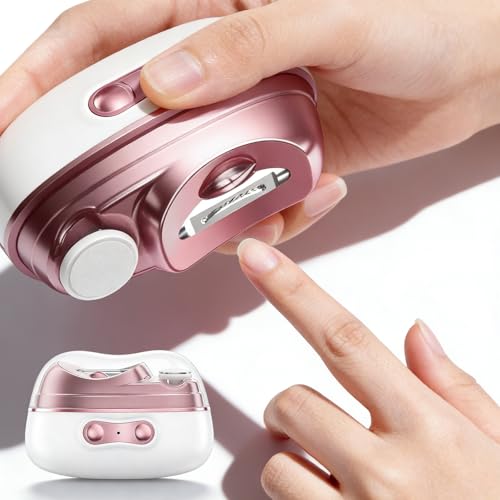 GOMETY Coupe-ongles électrique 3 en 1 - Coupe-ongles électrique - Avec lampe à ongles LED - 2 vitesses - Rangement des pinces à ongles pour adultes et...