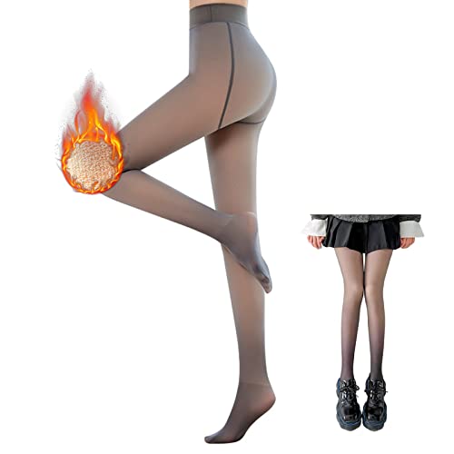 DUOLAM Medias térmicas de invierno para mujer, piernas perfectas adelgazantes falsas translúcidas, polainas cálidas, forro polar de terciopelo cálido, medias largas y gruesas Cover