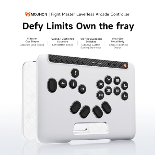 Image of BIGBIG WON Fight Master Leverless Controller for Switch 2 /Switch /PC /iOS /Android, All-Button Hitbox Arcade Stick with Bluetooth /2.4G /Wired, Hot-Swappable Fast-Trigger Mechanical Switches, RGB Fight Stick