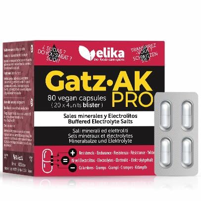 ELECTROLITOS y sales minerales, 20 blísters de 4 cápsulas. GatzAKPro, fáciles de consumir durante, sistema 1 hand blíster, todo con una mano.Adiós calambres. Electrolitos naturales para resaca.