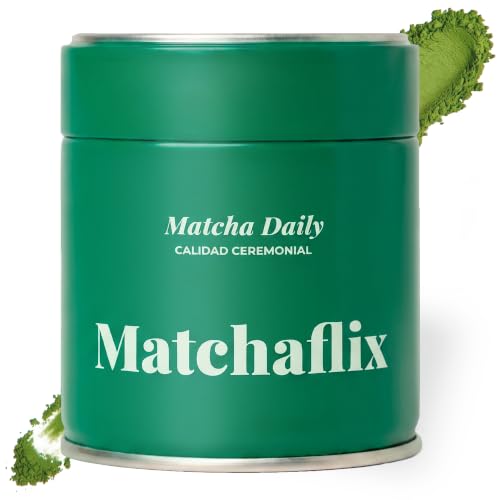 Matchaflix | Té Matcha Ceremonial Daily | Té Matcha en Polvo para 3 Meses | Té Verde Matcha Japonés | Matcha Matchaflix (30 g)