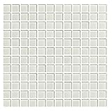  Mosaico enmallado de Cristal 30x30 cm. Color Blanco