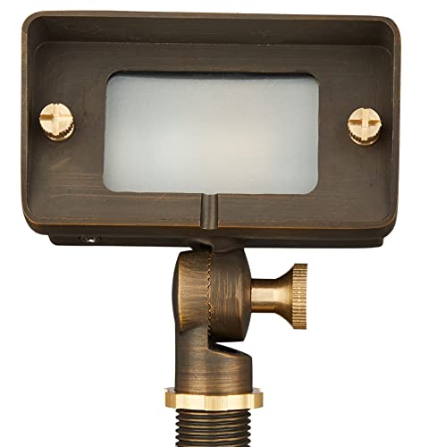 VOLT Gentle Splash Cast Brass 12V Flood Light (Bronze) for Low Voltage Landscape Lighting of Outdoor Wall, Garden or Yard