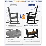 Outdoor Rocking Chair Set of 3, Oversized Rocking Chair Outdoor - Image 5