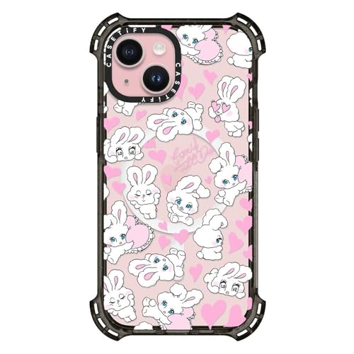 CASETiFY �o�E���X MagSafe�Ή� iPhone 15 �P�[�X [MIL�K�i���� (6x MIL-STD-810G) / 6.5m����̗����������N���A / MagSafe �ɑΉ�] - Sweetheart Mix - �N���A �u���b�N