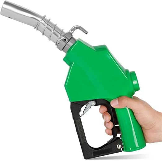 Azdele 1" NPT Automatic Fuel Nozzle & Hook, Diesel Gas Pump Handle, 19/16"(OD=30mm) Max Flow 30GPM, Kerosene Transfer Nozzle For Gasoline, Diesel, Biodiesel, Kerosene, Auto Shut Off 3-speed Padlock