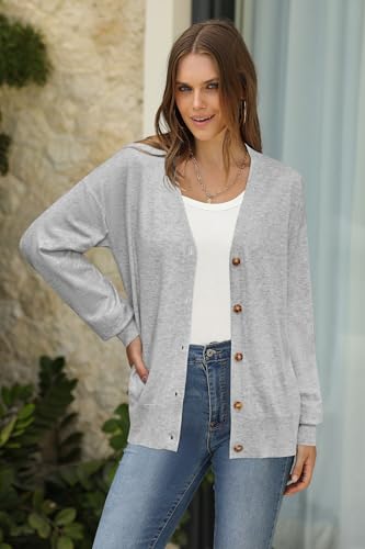 Image of Arach&Cloz Women's Wool Blend Oversized Lightweight Spring Business Casual Cardigan Sweaters