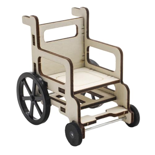 Luckywaqng Juguete para silla de ruedas DIY casa de muñecas en miniatura modelo de silla de ruedas ligero modelo de silla de ruedas número 1 para estudiantes de primaria y secundaria, artes y