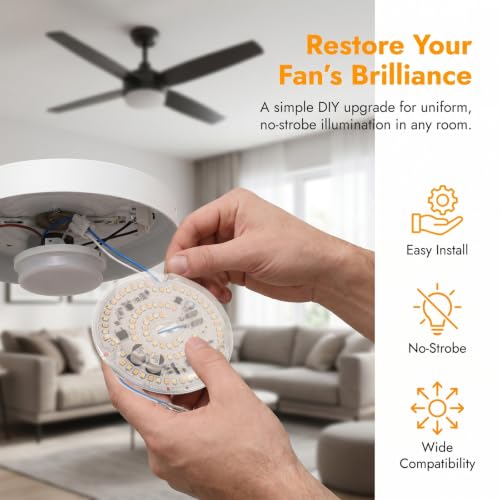 Kit de luz LED regulable que elimina sombras en bases de ventilador de techo 3