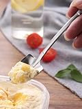 Juego de 10 bonitas cucharas de postre y frutas de acero inoxidable, diseño puntiagudo o cuadrado de 6 pulgadas, ideal para helado, pudín y frutas (puntiagudas)
