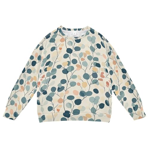 JUNZAN Cartoon Eucalyptus Leaf Little Kids Sweatshirt Hoodie Long Sleeve Kids Pullover Hoodie Party 4T