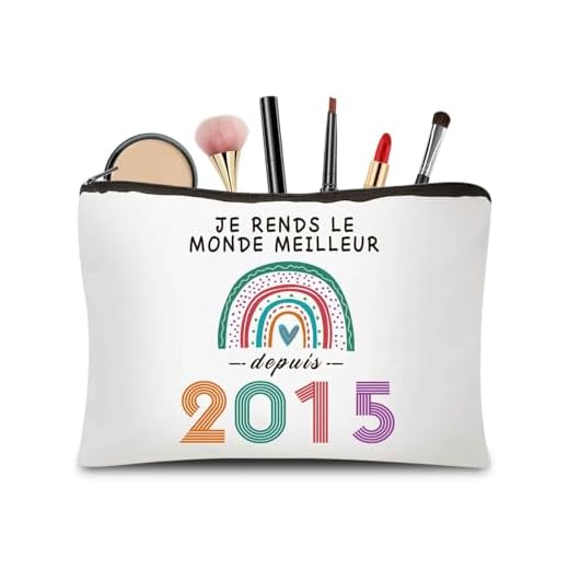 CoCoCherry Cadeau Anniversaire Femme 10 Ans - Cadeau 10 Ans Anniversaire Fille Trousse Maquillage, Cadeau Personnalisé pour Femme 10 Ans