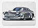 Produktbild MLNHY Cars Bath Mat, Retro Inspired Car Design with Asymmetric Tires Fast Car Speeding Cool Logo, Plush Bathroom Decor Mat with Non Slip Backing, 23.6 W X 15.7 W Inches, Silver Dark Grey
