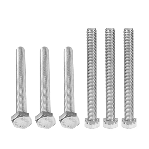Image of Bettomshin 5Pcs M8 x 80mm Hex Bolts, 304 Stainless Steel 1.25mm Thread Pitch Fully Threaded Metric Hex Head Screw Bolts, Hexagon Screw Bolt, Hex Tap Bolts, Silver, A2-70 (Overall Size 85.3x13x13mm)